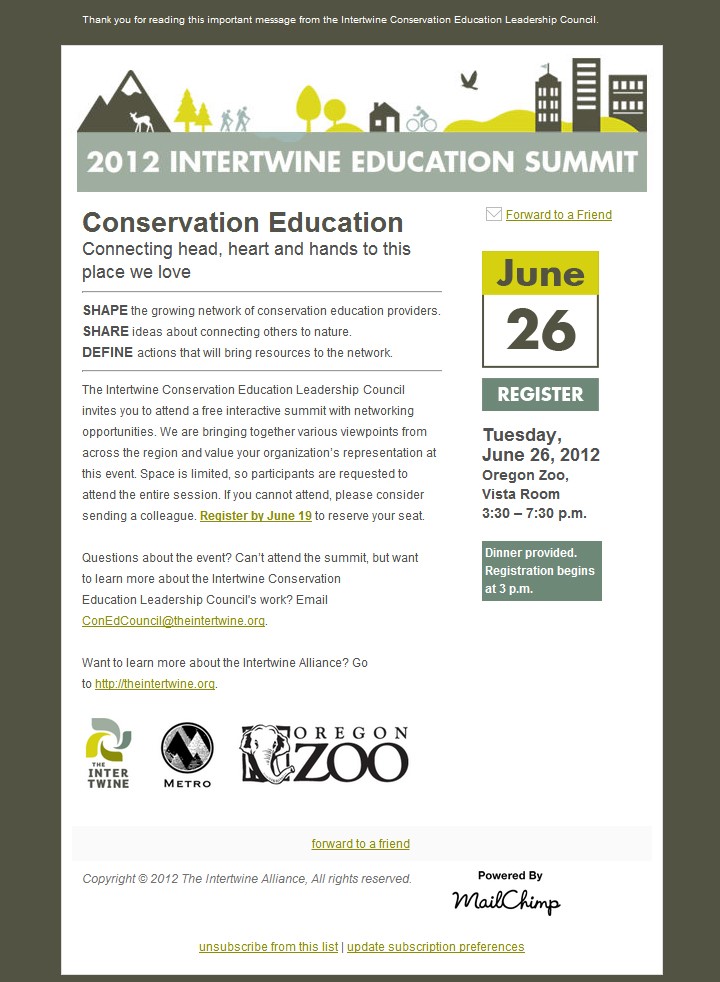 Metro - Intertwine Conservation Education Summit